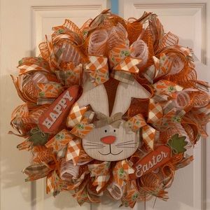 Homemade Happy Easter Bunny Wreath